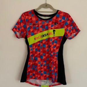Large Multicolored Race Pearl Izumi Polyester T-Shirt